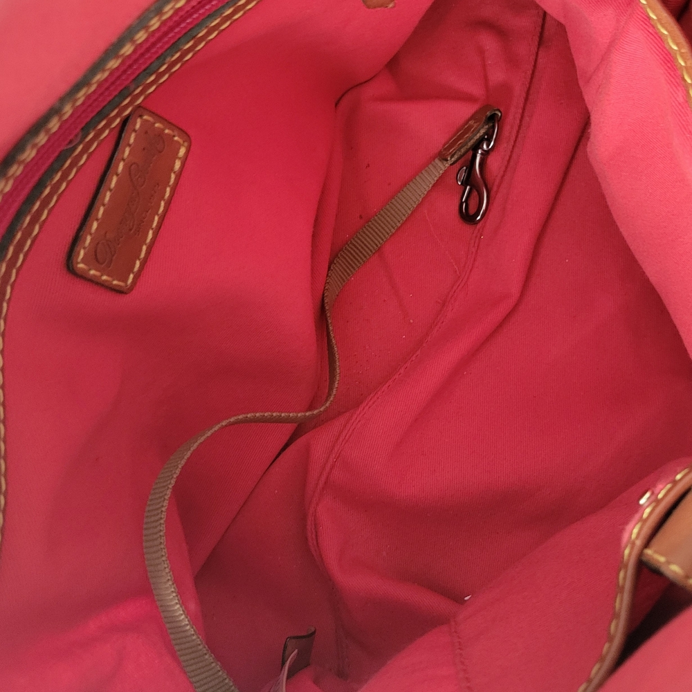 Dooney & Bourke Yellow Nylon Domed Satchel with Brown Accents - Picture 9 of 10